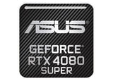 ASUS GeForce RTX 4080 SUPER 1"x1" Chrome Effect Domed Case Badge / Sticker Logo
