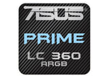 ASUS Prime LC 360 ARGB Liquid Cooling 1"x1" Chrome Effect Domed Case Badge / Sticker Logo