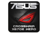 ASUS ROG CROSSHAIR X670E HERO Motherboard 1"x1" Chrome Effect Domed Case Badge / Sticker Logo