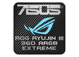 ASUS ROG RYUJIN III 360 ARGB Extreme Liquid Cooling 1"x1" Chrome Effect Domed Case Badge / Sticker Logo
