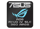 ASUS ROG Ryuo IV SLC 360 ARGB Liquid Cooling 1"x1" Chrome Effect Domed Case Badge / Sticker Logo