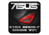 ASUS ROG STRIX B650E-F GAMING WIFI Motherboard 1"x1" Chrome Effect Domed Case Badge / Sticker Logo