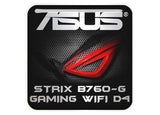ASUS ROG STRIX B760-G GAMING WIFI D4 Motherboard 1"x1" Chrome Effect Domed Case Badge / Sticker Logo