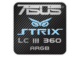 ASUS ROG STRIX LC III 360 ARGB Liquid Cooling 1"x1" Chrome Effect Domed Case Badge / Sticker Logo