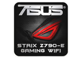 ASUS ROG STRIX Z790-E GAMING WIFI Motherboard 1"x1" Chrome Effect Domed Case Badge / Sticker Logo
