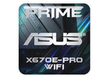 ASUS PRIME X670E-PRO WIFI Motherboard 1"x1" Chrome Effect Domed Case Badge / Sticker Logo