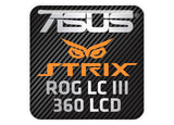 Asus ROG Strix LC III 360 LCD Liquid Cooling 1"x1" Chrome Effect Domed Case Badge / Sticker Logo