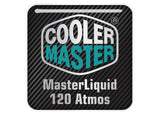 Cooler Master MasterLiquid 120 Atmos Liquid Cooling 1"x1" Chrome Effect Domed Case Badge / Sticker Logo