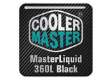 Cooler Master MasterLiquid 360L Black Liquid Cooling 1"x1" Chrome Effect Domed Case Badge / Sticker Logo