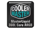 Cooler Master MasterLiquid 360L Core ARGB Liquid Cooling 1"x1" Chrome Effect Domed Case Badge / Sticker Logo