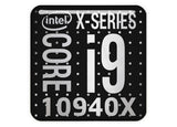 Intel Core i9 10940X 1"x1" Insignia de caja abovedada con efecto cromado / Logotipo adhesivo