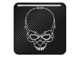 Intel NUC Skull 1"x1" Chrome Effect Domed Case Badge / Sticker Logo