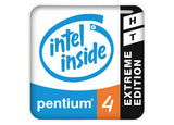 Intel Pentium 4 HT Extreme Edition White 1"x1" Domed Case Badge / Sticker Logo