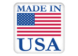 Fabriqué aux États-Unis 1"x1 » Badge de boîtier en forme de dôme / Logo autocollant