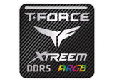 TeamGroup T-Force XTREEM ARGB DDR5 RAM 1"x1" Chrome Effect Domed Case Badge / Sticker Logo