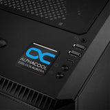 Alphacool Eisblock Aurora Water Cooling 1"x1" Chrome Effect Domed Case Badge / Sticker Logo