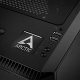 Arctic Cooling 1"x1" Chrome Effect Domed Case Badge / Sticker Logo