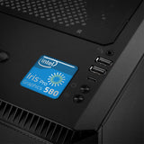 Intel Iris Pro Graphics 580 1"x1" Chrome Effect Domed Case Badge / Sticker Logo