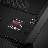 Kingston HyperX Fury 1"x1" Chrome Effect Domed Case Badge / Sticker Logo