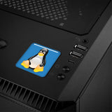 Linux Tux Penguin Bleu 1"x1" Chrome Effet Dôme Case Badge / Autocollant Logo