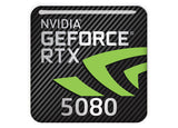 nVidia GeForce RTX 5080 1"x1" Chrome Effect Domed Case Badge / Sticker Logo