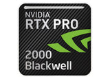 nVidia RTX Pro 2000 Blackwell 1"x1" Chrome Effect Domed Case Badge / Sticker Logo