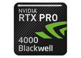 nVidia RTX Pro 4000 Blackwell 1"x1" Chrome Effect Domed Case Badge / Sticker Logo