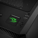 Diseño del logotipo de nVidia n.º 3 Insignia/logotipo adhesivo de caja abovedada con efecto cromado de 1"x1"