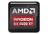 AMD Radeon RX 5600 XT 1"x1" Badge de boîtier bombé effet chromé / Logo autocollant