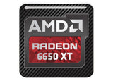AMD Radeon RX 6650 XT 1"x1" Badge de boîtier bombé effet chromé / Logo autocollant