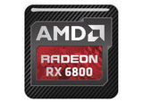 AMD Radeon RX 6800 1"x1" Badge de boîtier bombé effet chromé / Logo autocollant