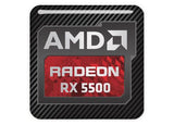 AMD Radeon RX 5500 1"x1" Badge de boîtier bombé effet chromé / Logo autocollant