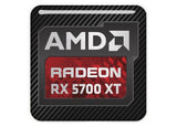 AMD Radeon RX 5700 XT 1"x1" Badge de boîtier bombé effet chromé / Logo autocollant