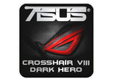ASUS ROG Crosshair VIII Dark Hero 1"x1" Insignia de caja abovedada con efecto cromado / Logotipo adhesivo