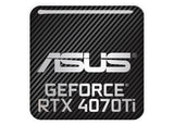 Asus GeForce RTX 4070 Ti 1"x1" Badge de boîtier bombé effet chrome / Logo autocollant