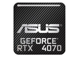 Asus GeForce RTX 4070 1"x1" Badge de boîtier bombé effet chrome / Logo autocollant