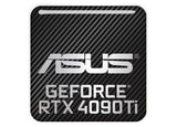 Asus GeForce RTX 4090 Ti 1"x1" Badge de boîtier bombé effet chrome / Logo autocollant