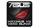 Asus ROG MAXIMUS VIII HERO ALPHA 1"x1" Badge de boîtier bombé effet chromé / Logo autocollant