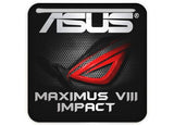 Asus ROG MAXIMUS VIII IMPACT Insignia/logotipo adhesivo de caja abovedada con efecto cromado de 1"x1"