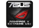 Asus ROG RAMPAGE V EXTREME U3.1 Insignia/logotipo adhesivo de caja abovedada con efecto cromado de 1"x1"