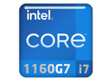 Intel Core i7 1160G7 1"x1" Badge de boîtier bombé effet chromé / Logo autocollant