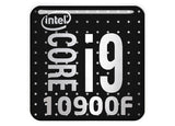 Intel Core i9 10900F 1"x1" Insignia de caja abovedada con efecto cromado / Logotipo adhesivo