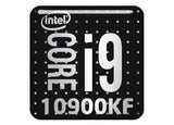 Intel Core i9 10900KF 1"x1" Insignia de caja abovedada con efecto cromado / Logotipo adhesivo