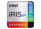 Intel Iris Xe Graphics G7 80EU 1"x1" Chrome Effect Domed Case Badge / Sticker Logo