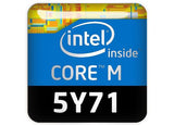 Intel Core M 5Y71 1"x1" Chrome Effect Domed Case Badge / Sticker Logo