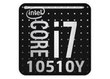 Intel Core i7 10510Y 1"x1" Insignia de caja abovedada con efecto cromado / Logotipo adhesivo