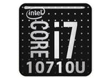 Intel Core i7 10710U 1"x1" Insignia de caja abovedada con efecto cromado / Logotipo adhesivo