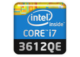 Intel Core i7 3612QE 1"x1" Chrome Effect Domed Case Badge / Sticker Logo