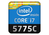 Intel Core i7 5775C 1"x1" Chrome Effect Domed Case Badge / Sticker Logo