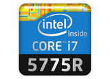 Intel Core i7 5775R 1"x1" Chrome Effect Domed Case Badge / Sticker Logo
